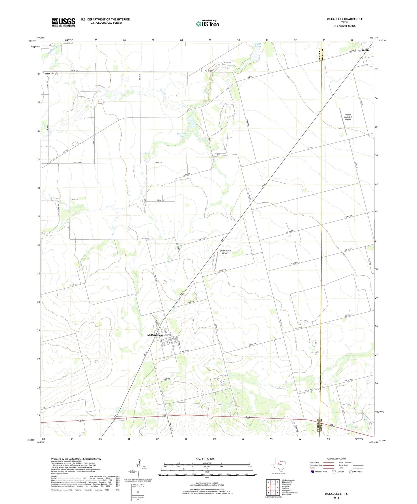 McCaulley Texas US Topo Map Image