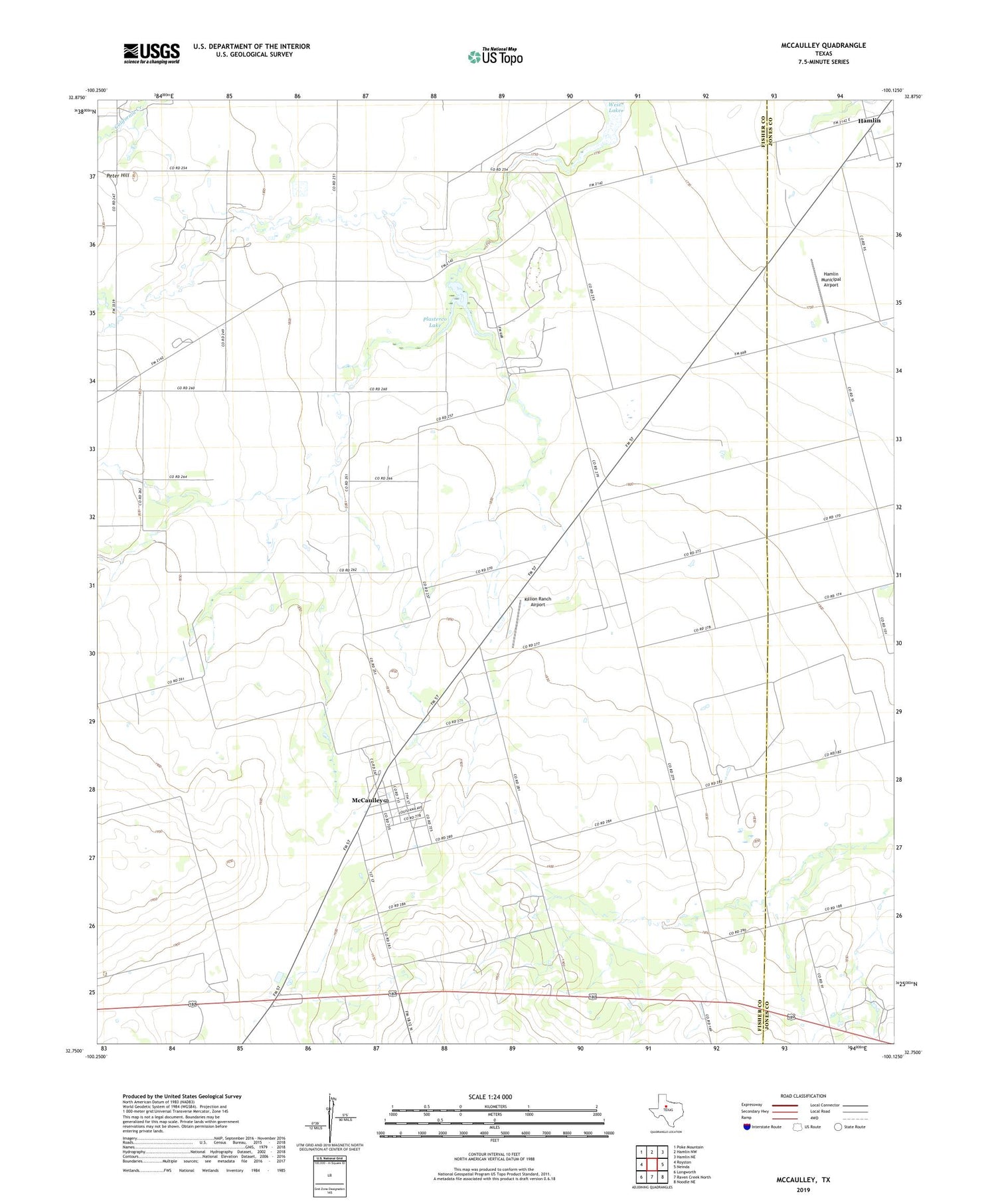 McCaulley Texas US Topo Map Image