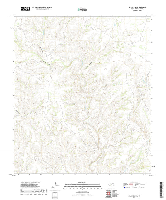 McClain Canyon Texas US Topo Map Image