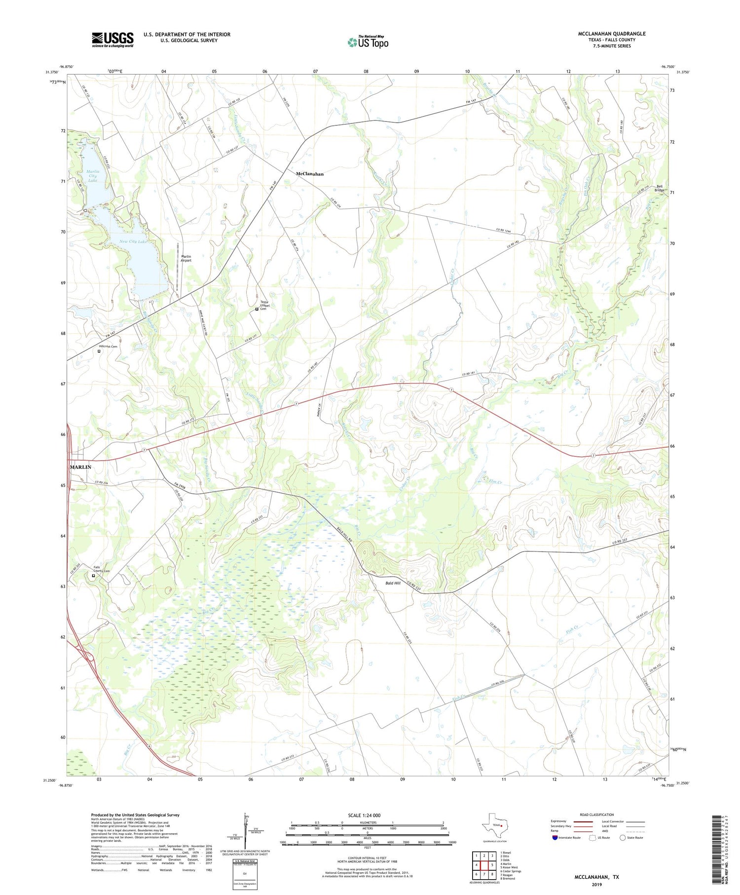 McClanahan Texas US Topo Map Image