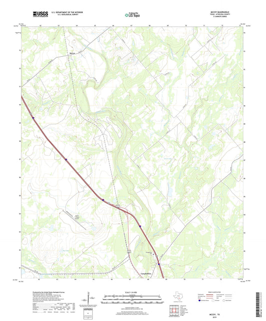 McCoy Texas US Topo Map Image