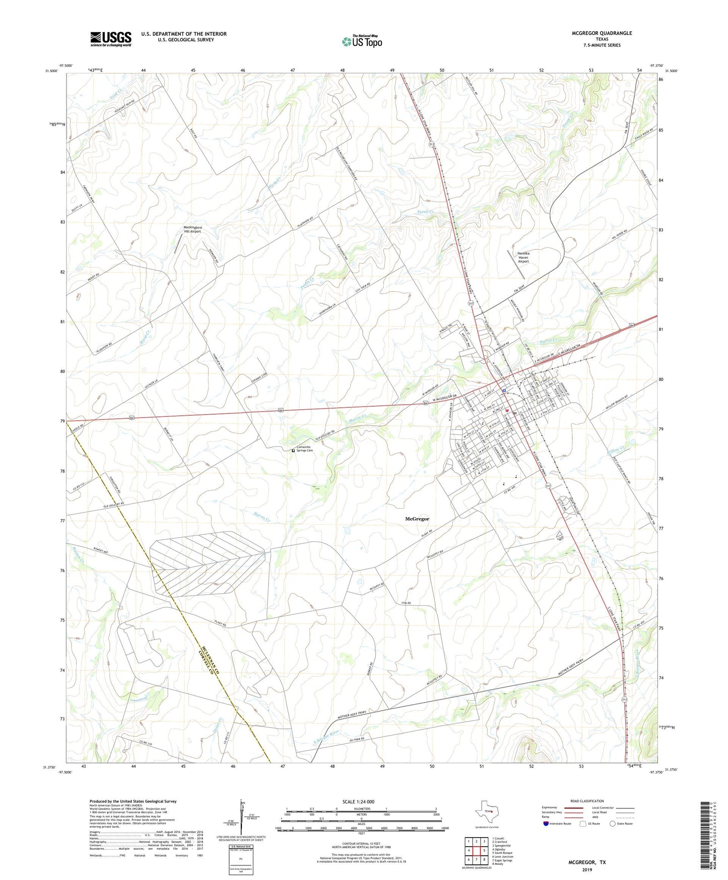 McGregor Texas US Topo Map Image