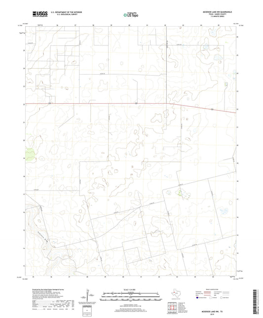 McKenzie Lake NW Texas US Topo Map Image