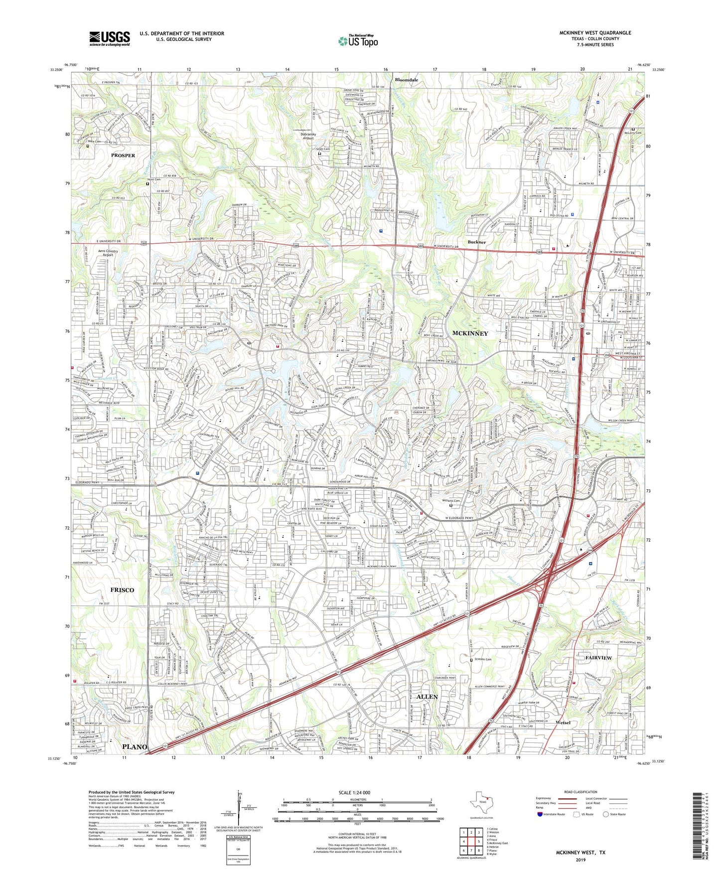 McKinney West Texas US Topo Map Image