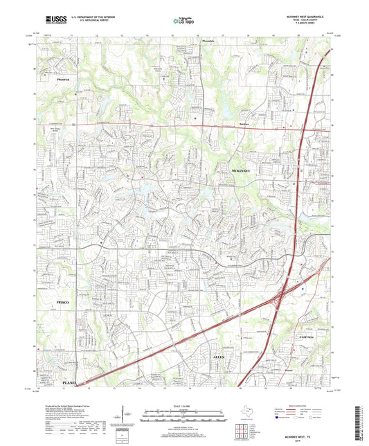 McKinney West Texas US Topo Map Image