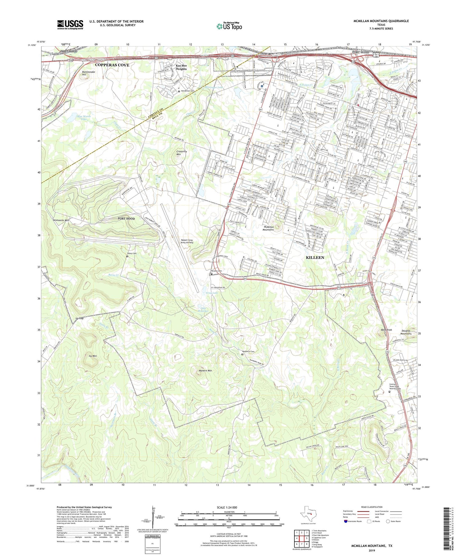 McMillan Mountains Texas US Topo Map Image