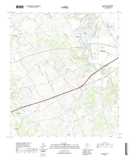 McQueeney Texas US Topo Map Image