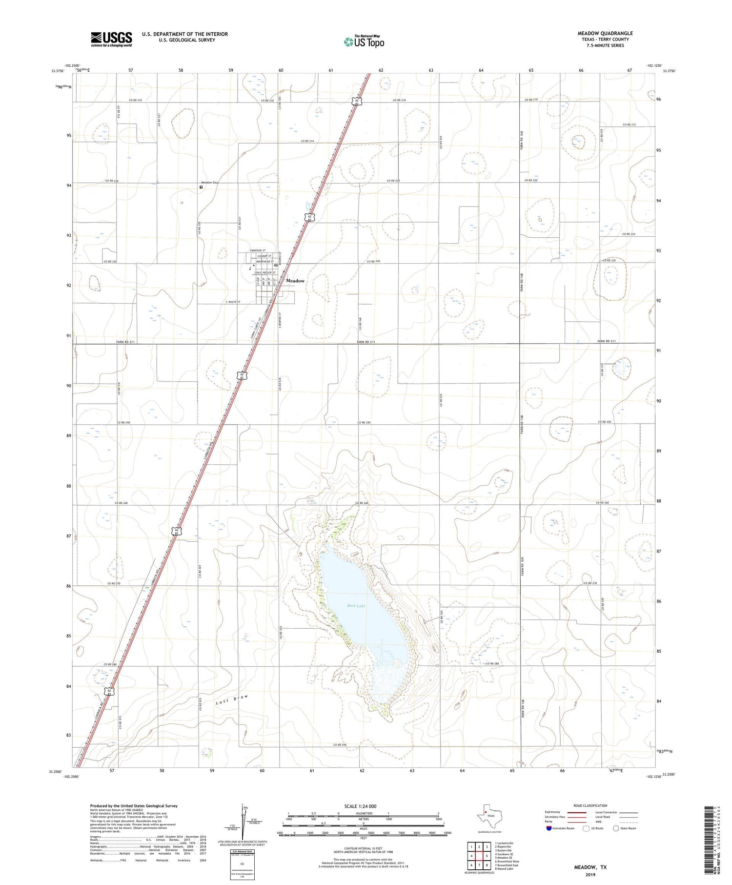 Meadow Texas US Topo Map Image