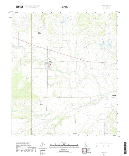 Melvin Texas US Topo Map Image