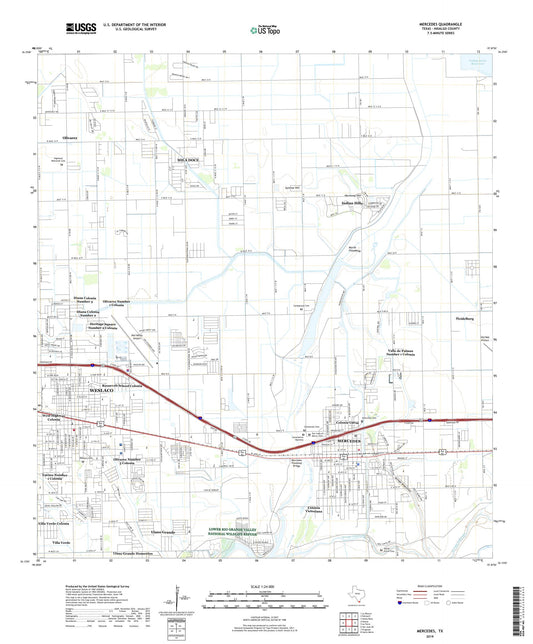 Mercedes Texas US Topo Map Image