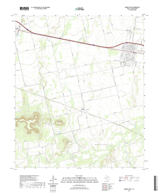 Merkel West Texas US Topo Map Image