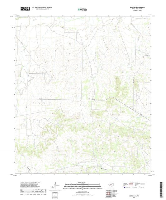 Mertzon SW Texas US Topo Map Image