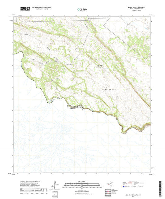 Mesa De Anguila Texas US Topo Map Image