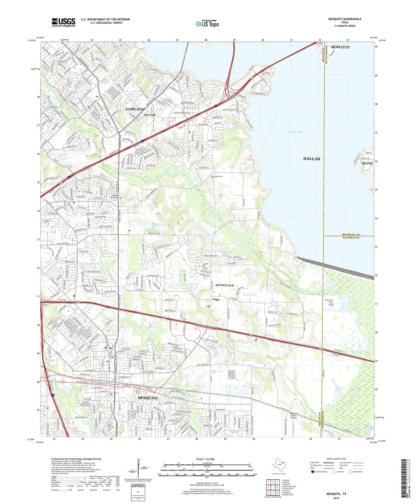 Mesquite Texas US Topo Map Image