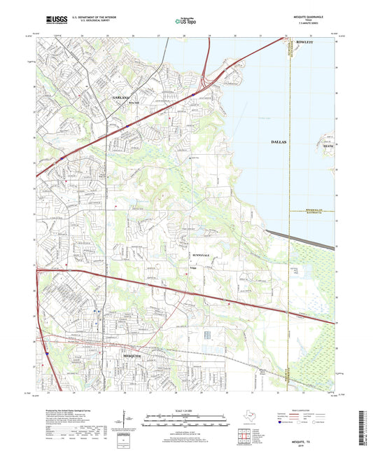 Mesquite Texas US Topo Map Image