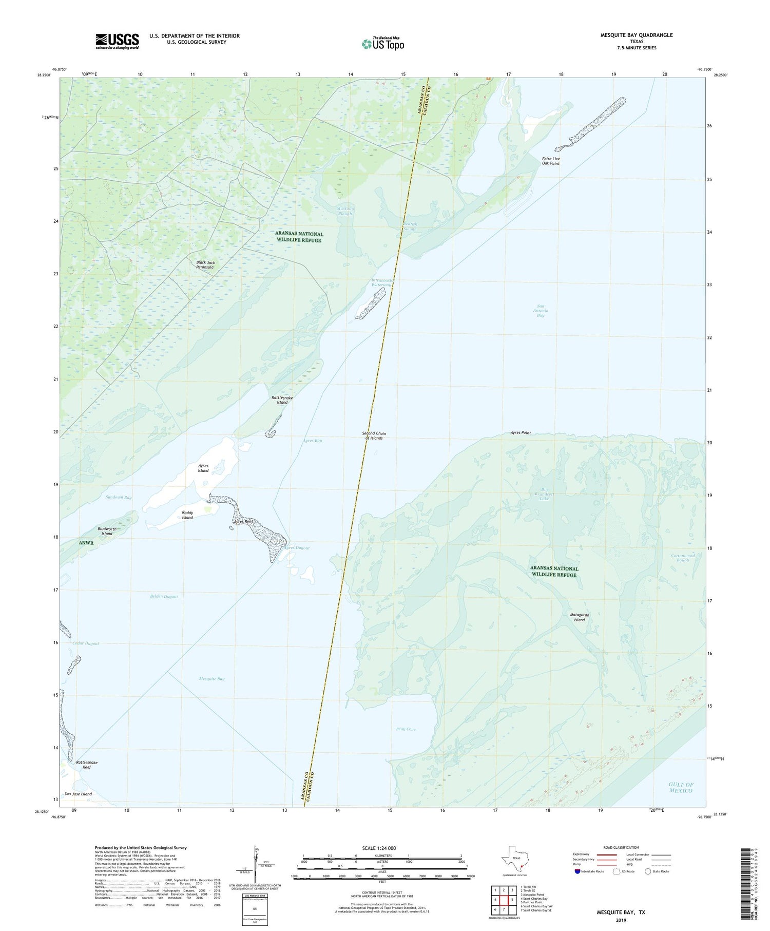 Mesquite Bay Texas US Topo Map Image