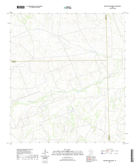 Mesteno Creek North Texas US Topo Map Image