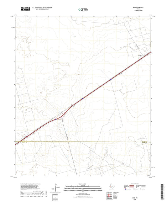 Metz Texas US Topo Map Image