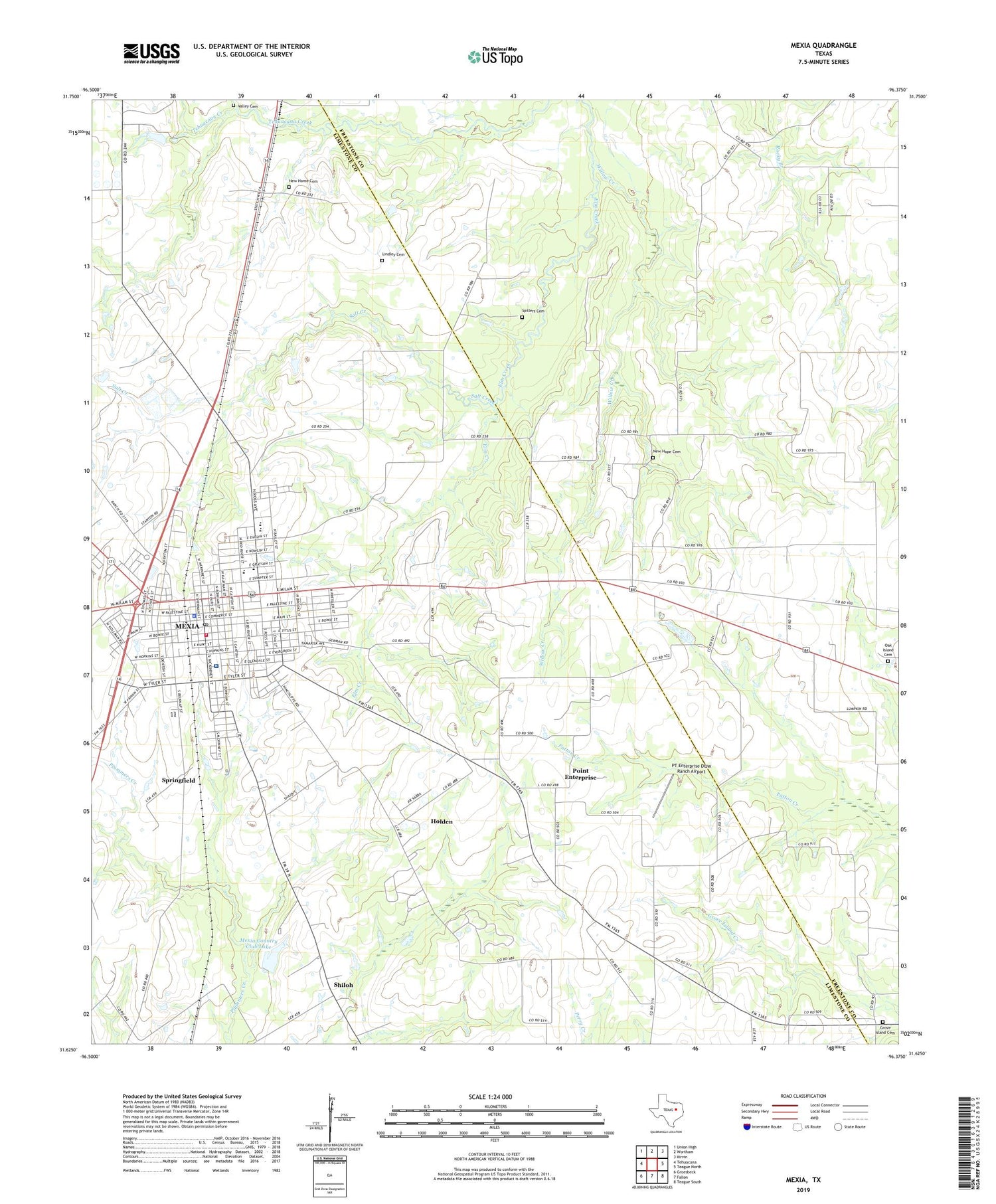 Mexia Texas US Topo Map Image