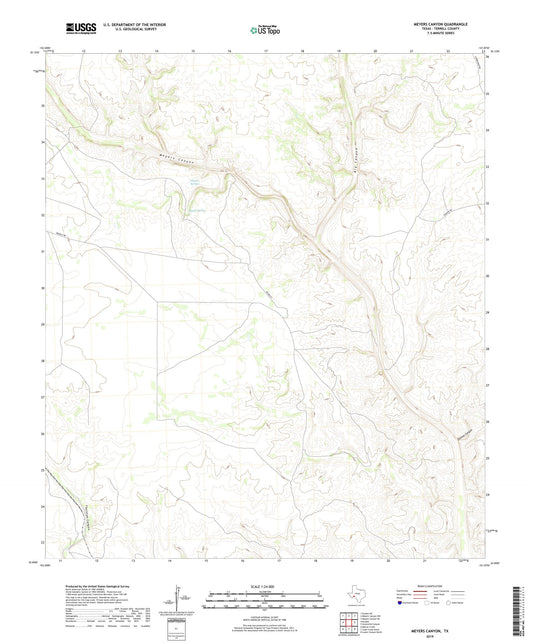 Meyers Canyon Texas US Topo Map Image