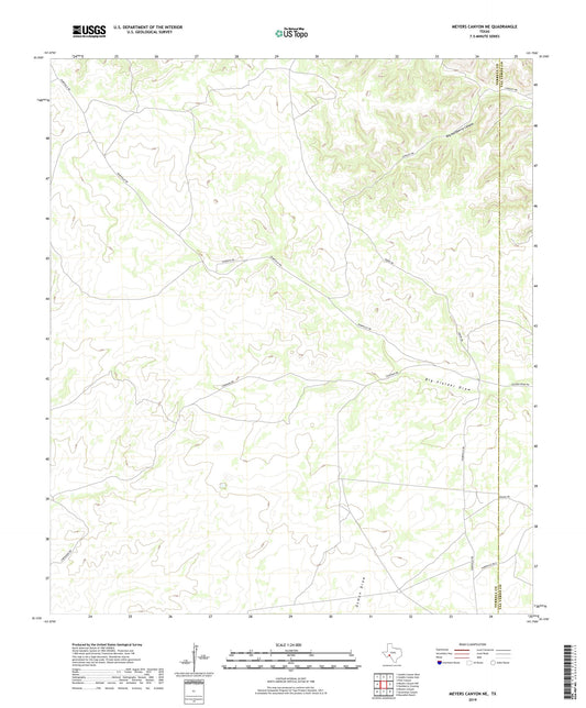 Meyers Canyon NE Texas US Topo Map Image