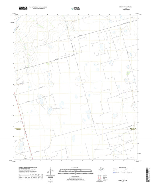 Midkiff NW Texas US Topo Map Image
