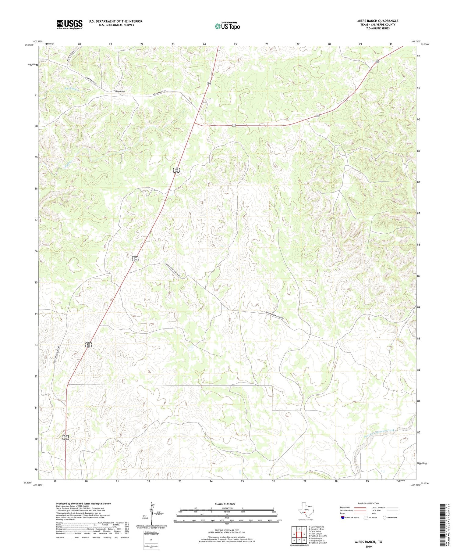 Miers Ranch Texas US Topo Map Image