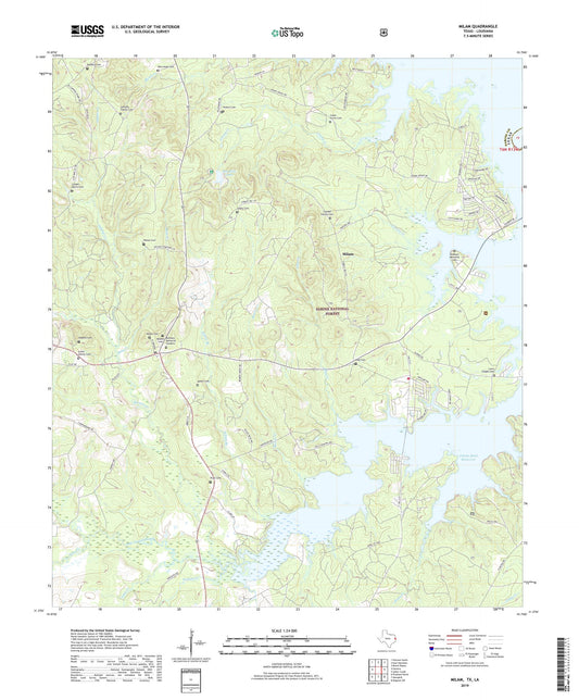 Milam Texas US Topo Map Image