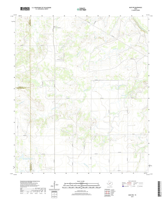 Miles NW Texas US Topo Map Image