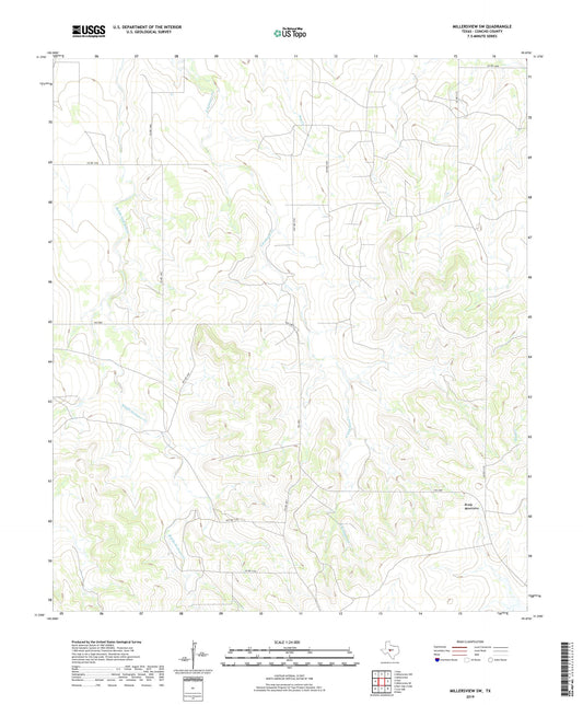 Millersview SW Texas US Topo Map Image