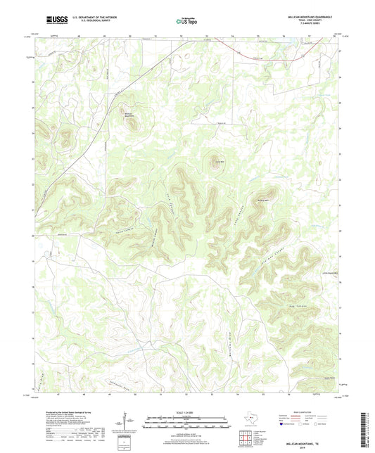 Millican Mountains Texas US Topo Map Image