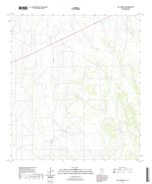 Mills Bennett NW Texas US Topo Map Image