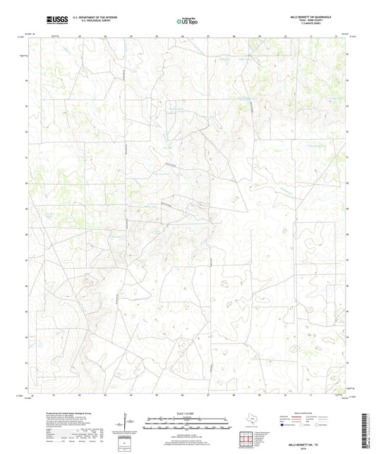 Mills Bennett SW Texas US Topo Map Image