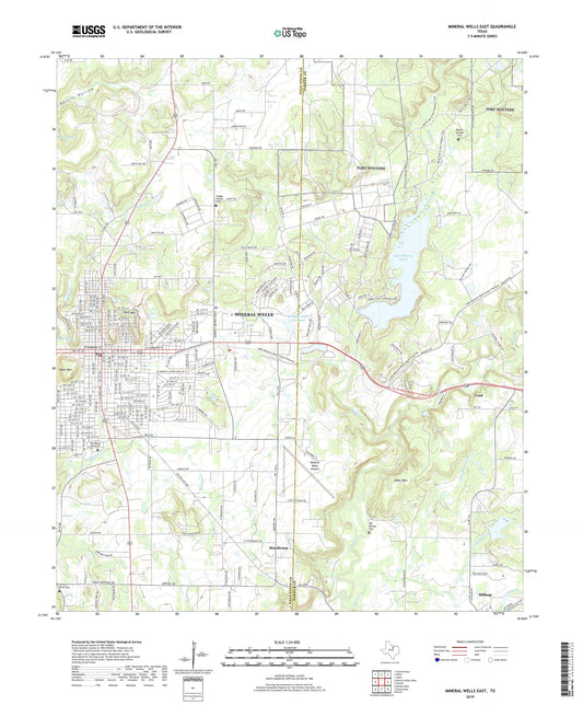 Mineral Wells East Texas US Topo Map Image