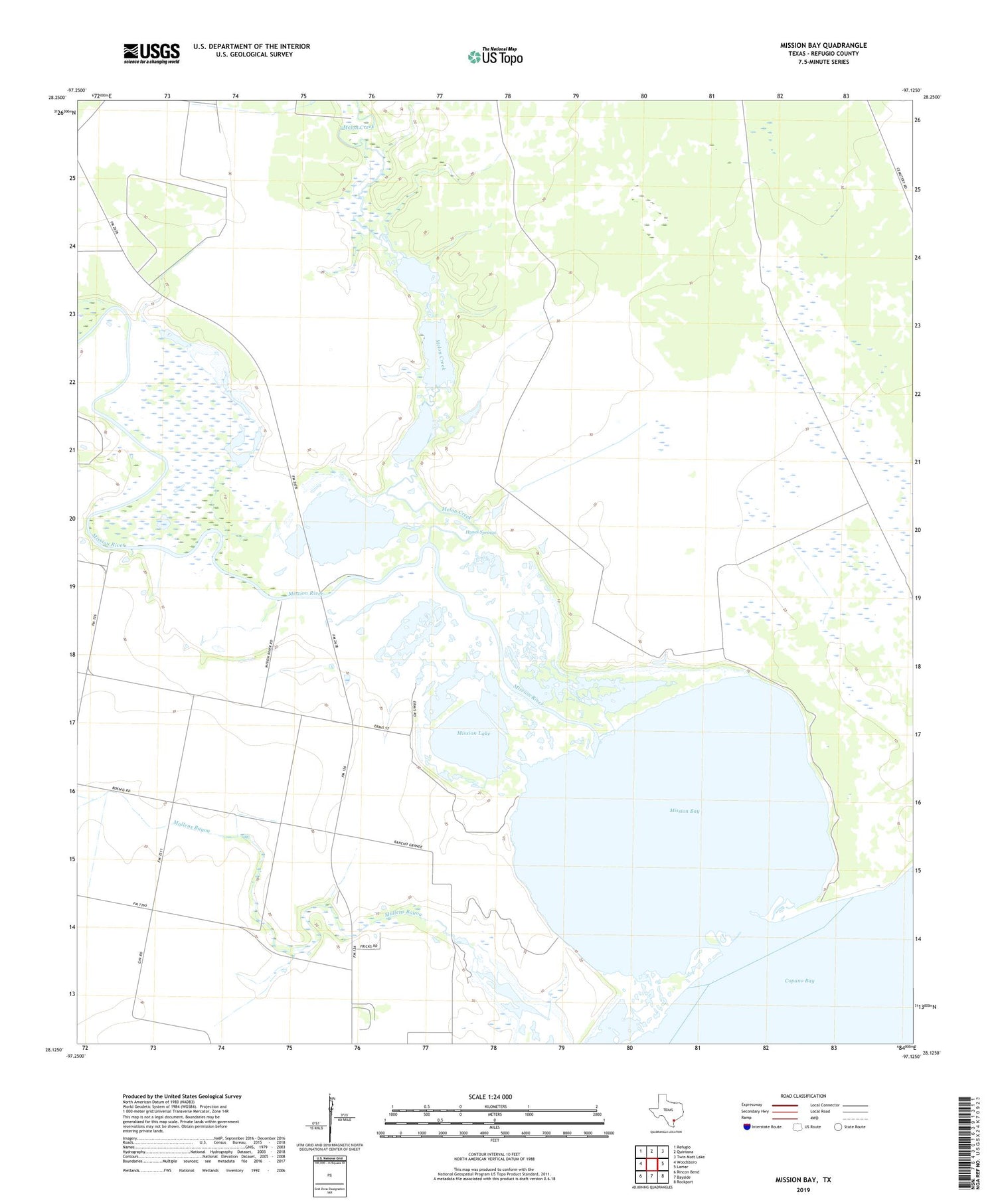 Mission Bay Texas US Topo Map Image