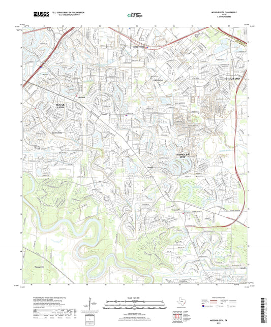 Missouri City Texas US Topo Map Image