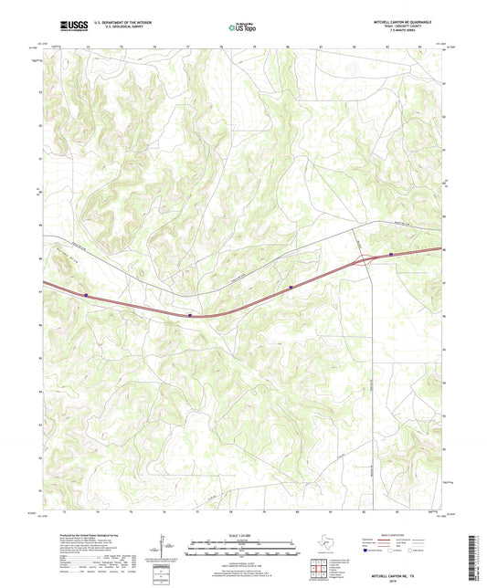 Mitchell Canyon NE Texas US Topo Map Image