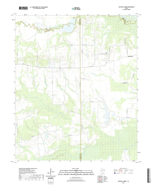Mitchell Creek Texas US Topo Map Image
