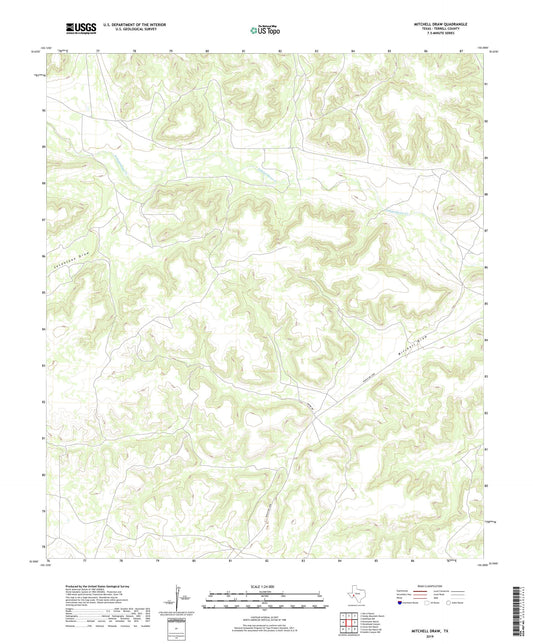 Mitchell Draw Texas US Topo Map Image