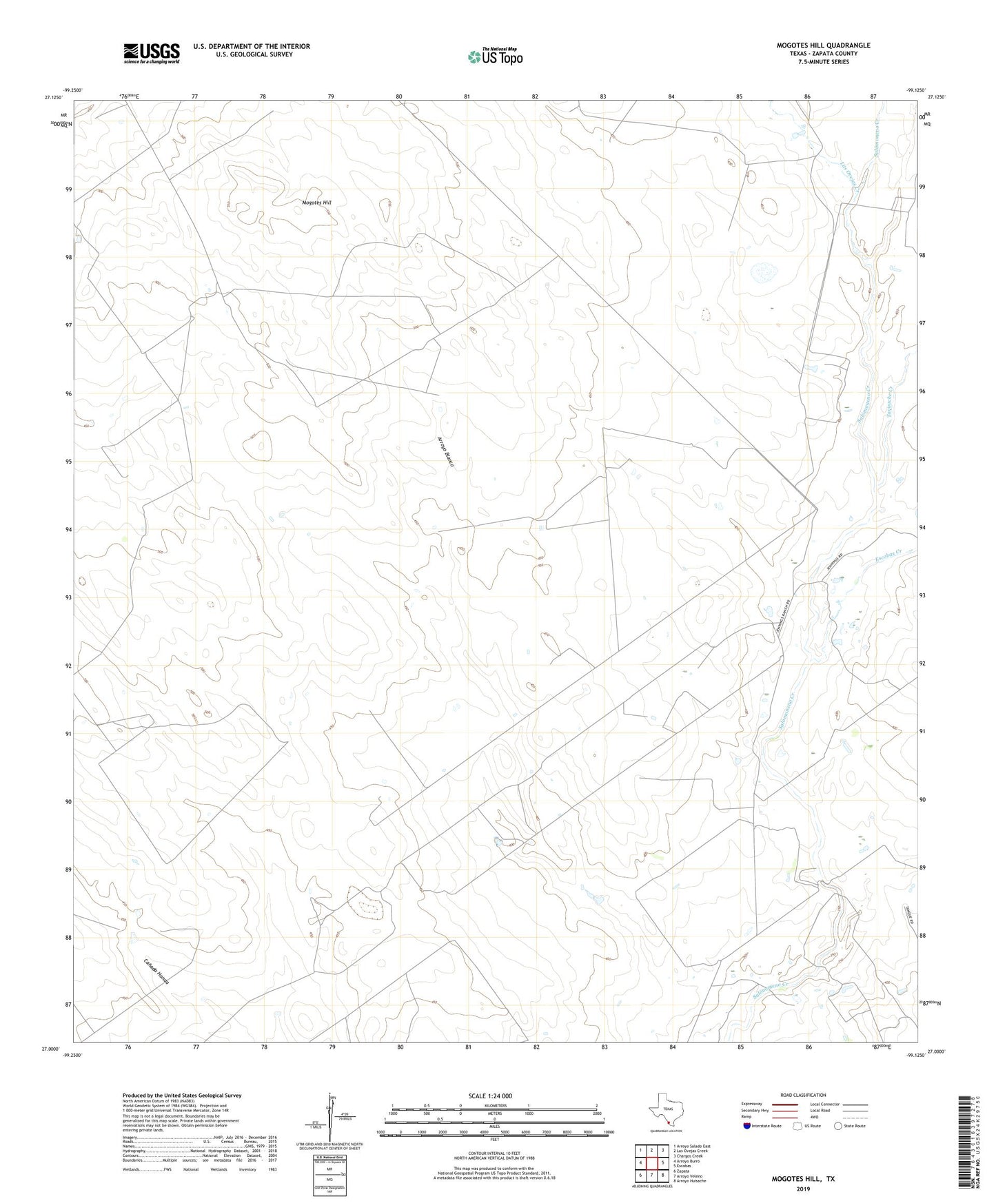 Mogotes Hill Texas US Topo Map Image