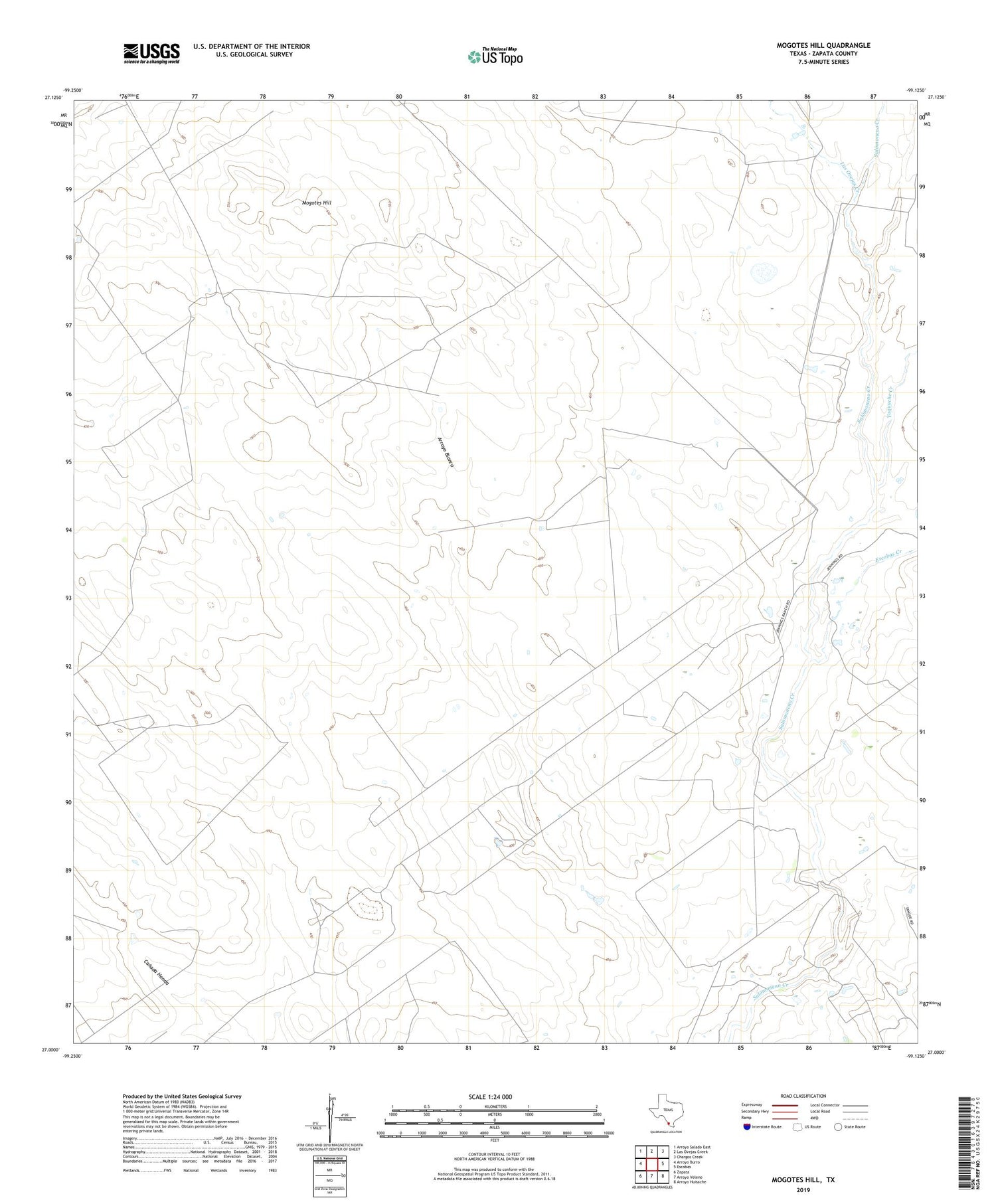 Mogotes Hill Texas US Topo Map Image