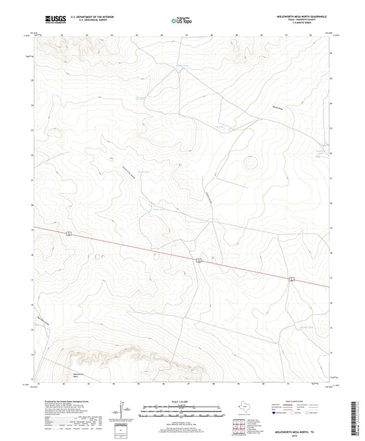 Molesworth Mesa North Texas US Topo Map Image