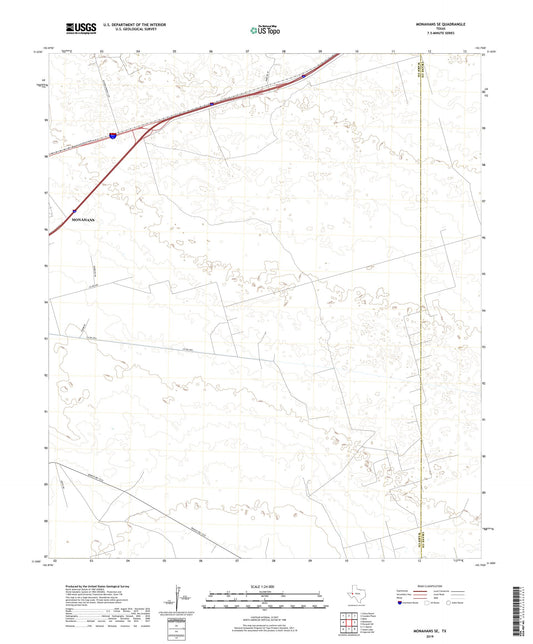 Monahans SE Texas US Topo Map Image
