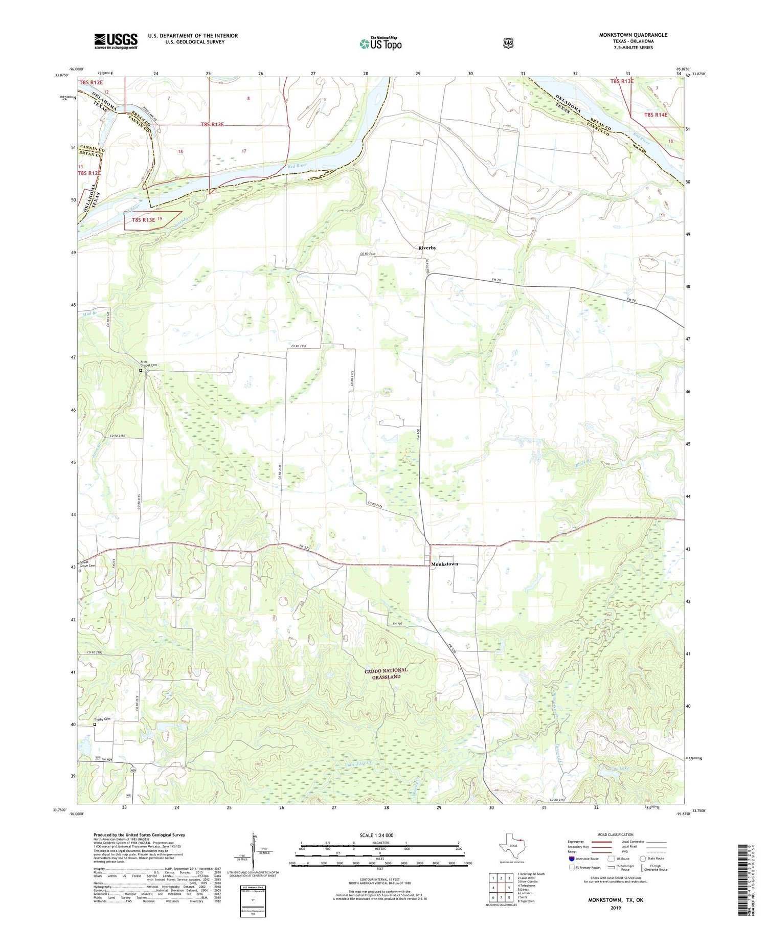 Monkstown Texas US Topo Map Image