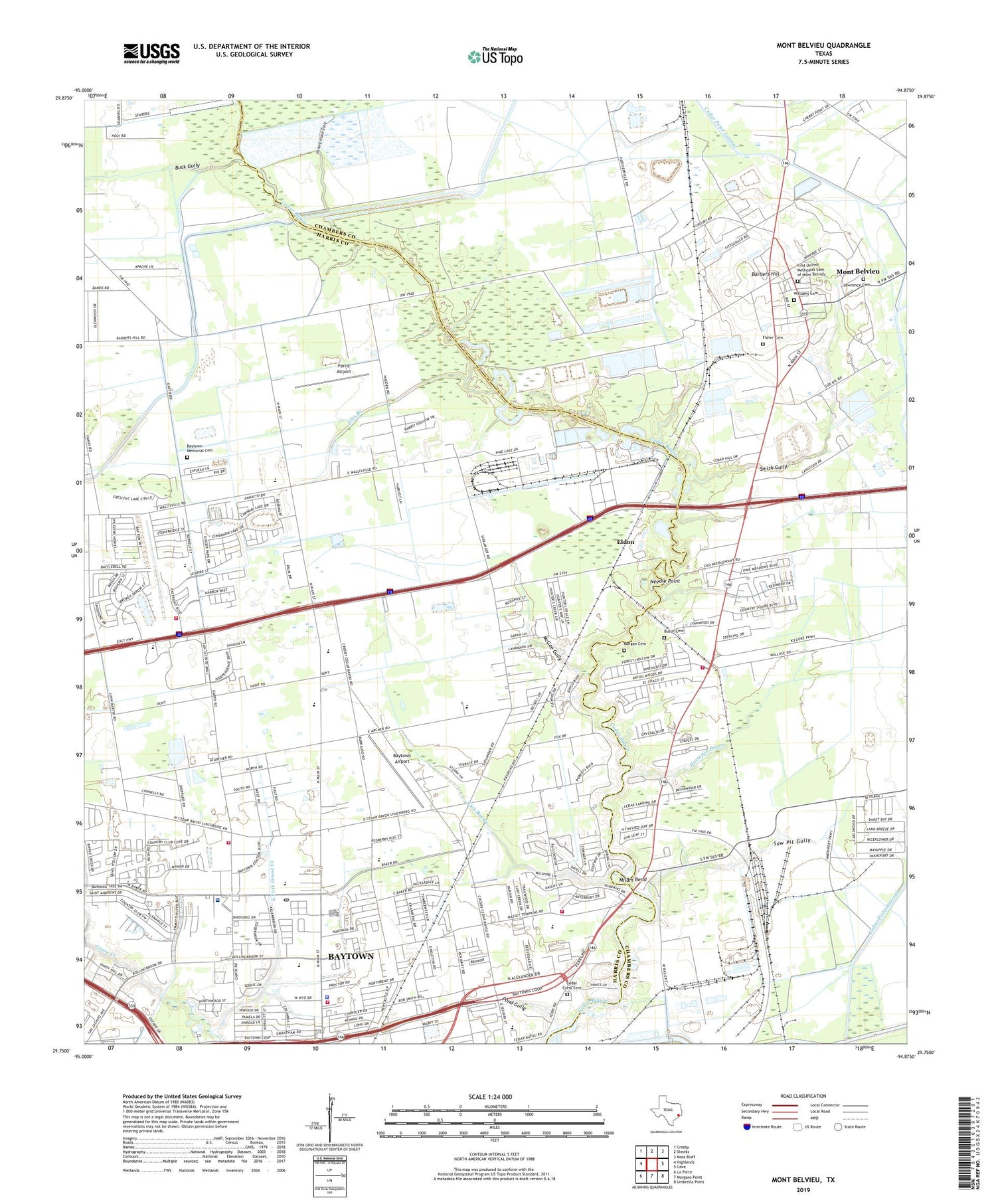 Mont Belvieu Texas US Topo Map Image