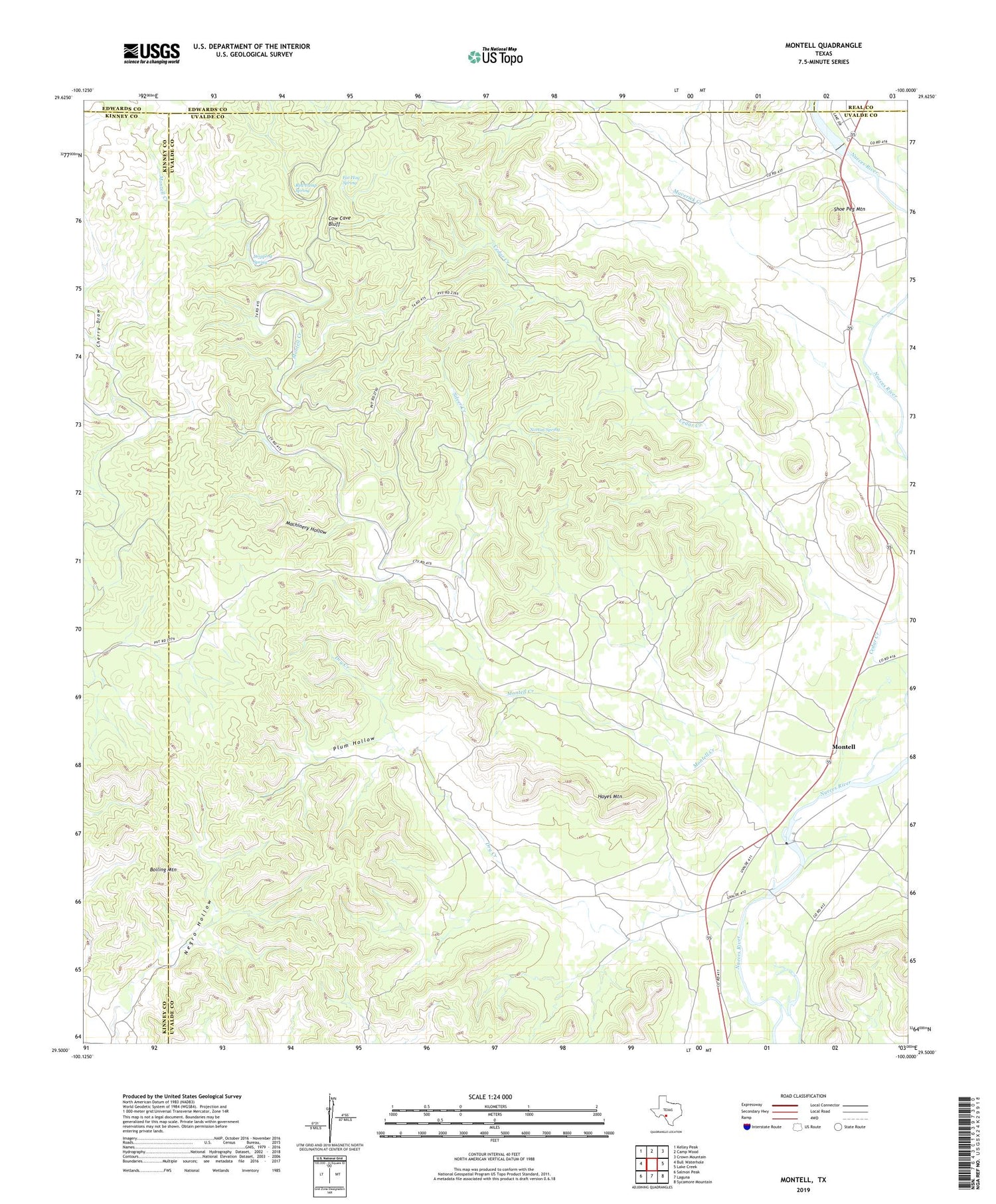 Montell Texas US Topo Map Image