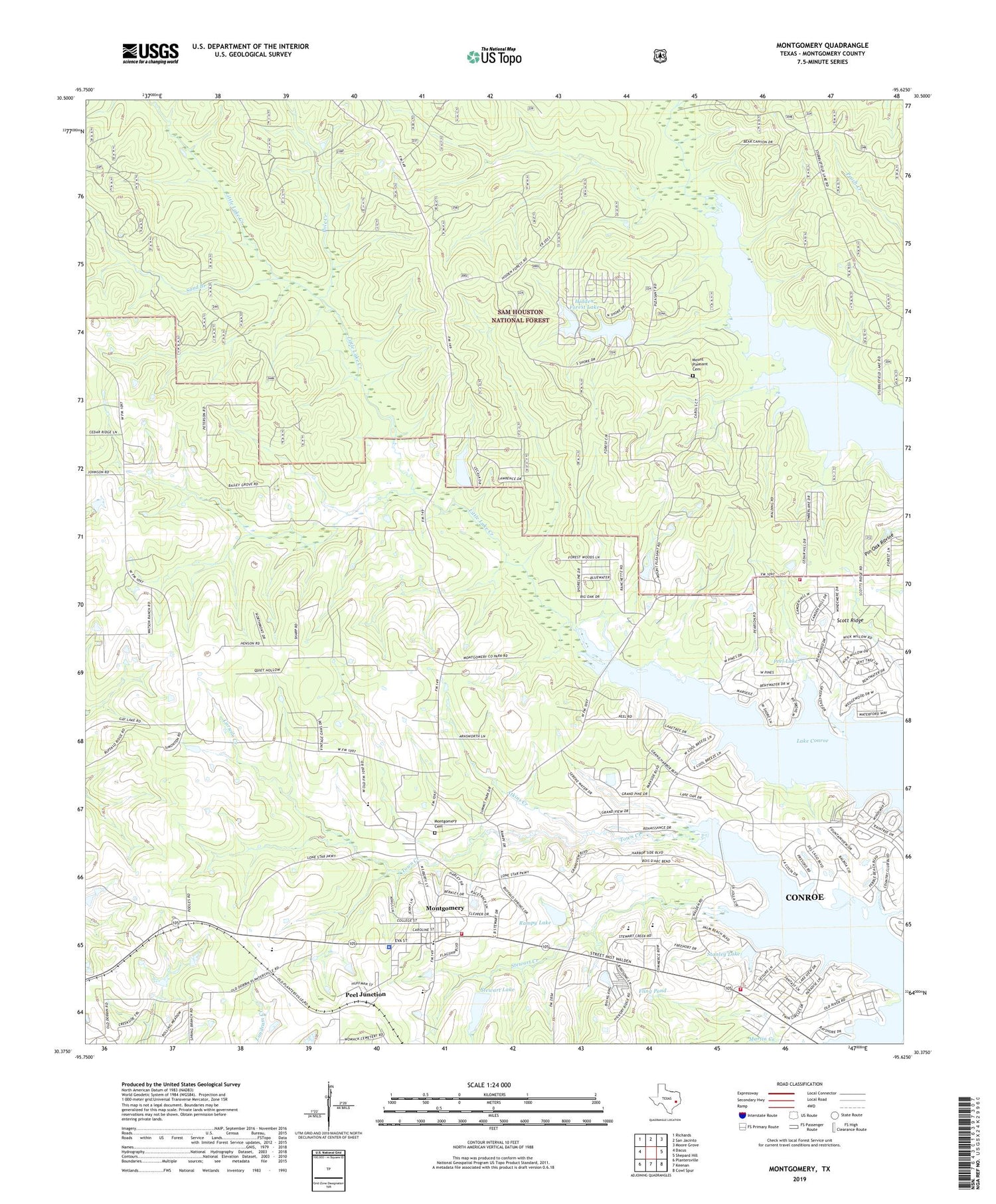 Montgomery Texas US Topo Map Image