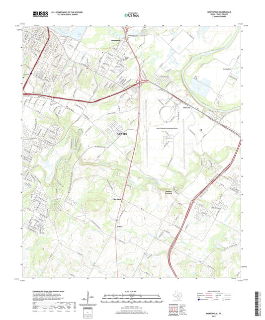 Montopolis Texas US Topo Map Image