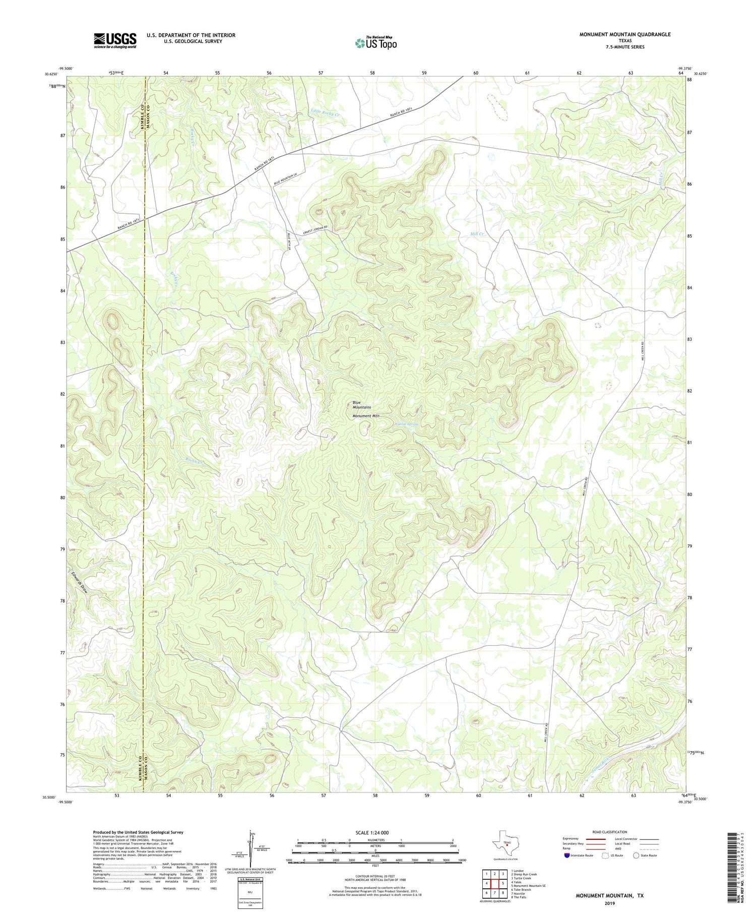 Monument Mountain Texas US Topo Map Image