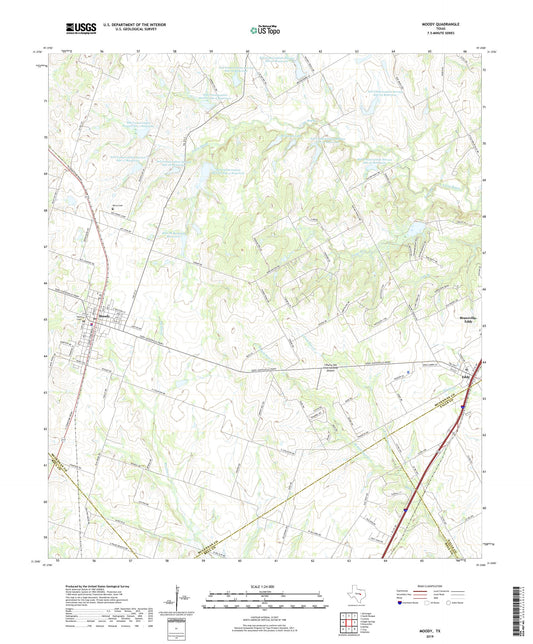 Moody Texas US Topo Map Image